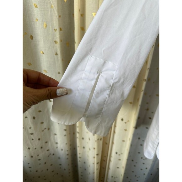 J. Jill White Shirt Collection Quarter Sleeve V-Neck Popover Tunic top M - Picture 3 of 6